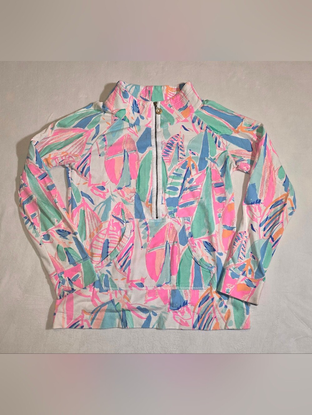 Lilly Pulitzer Sails in the Sunset Skipper Popover Half Zip Small